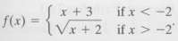 In Problem, find each indicated quantity if it exists.
Let
Find
(A)
(B)
(C)
(D) f(-2)