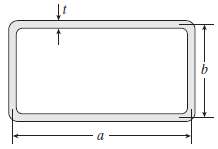 A thin-walled rectangular tube has uniform thickness t and dimensions