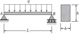 A simply supported wood beam AB with span length L