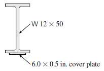 A steel plate (called a cover plate) having cross-sectional dimensions