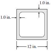 A hollow aluminum box beam has the square cross section