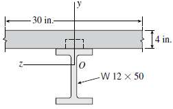 A W 12 x 50 steel wide-flange beam and a