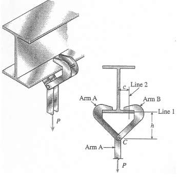 The clamp shown in the figure is used to support