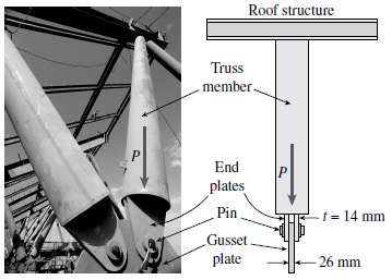 Truss members supporting a roof are connected to a 26-mm-thick