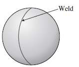 A spherical tank of diameter 48 in. and wall thickness