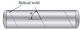 A pressurized steel tank is constructed with a helical weld