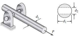 A solid steel bar of diameter d1 = 60 mm