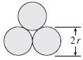 Three identical, solid circular rods, each of radius r and