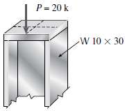 A wide-flange member (W 10 ( 30) is compressed by
