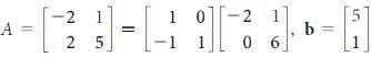 In Exercises, solve the system Ax = b using the