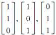 Exercises by considering the matrix with the given vectors as
