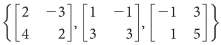 In Exercises 1-3, test the sets of matrices for linear
