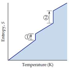The accompanying diagram shows how entropy varies with temperature for