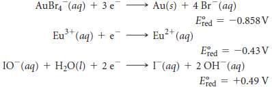 Given the following half-reactions and associated standard reduction potentials:(a) Write