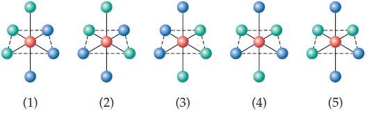 There are two geometric isomers of octahedral complexes of the