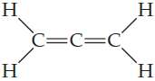 The Lewis structure for allene is
Make a sketch of the