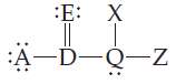 In the Lewis structure shown here, A, D, E, Q,