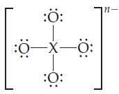 Consider the Lewis structure for the polyatomic oxyanion shown here,