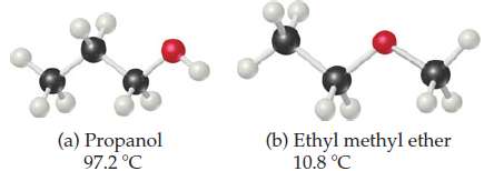 The molecules
Have the same molecular formula (C3H8O) but different normal