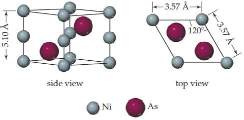 The unit cell of nickel arsenide is shown here.(a) What