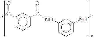 The nylon Nomex®, a condensation polymer, has the following structure:
Draw