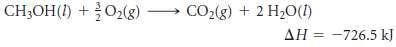 Consider the combustion of liquid methanol, CH3OH(l):
(a) What is the