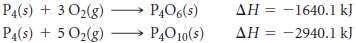 Calculate the enthalpy change for the reaction
P4O6 + 2 O2(g)