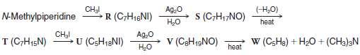 Give structures for compounds R-W: