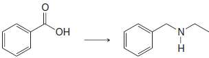 Show how you might utilize the reduction of an amide,