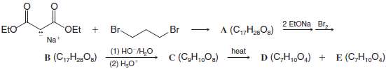 (a) In 1884 Perkin achieved a successful synthesis of cyclopropanecarboxylic