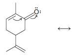 Write the resonance structure for carvone that results from moving