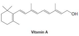 (a) Indicate the hydrophobic and hydrophilic parts of vitamin A