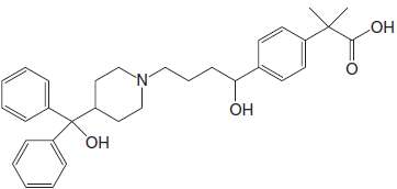The antihistamine Allegra (fexofenadine) has the following structural formula. For