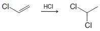 Chloroethene adds hydrogen chloride more slowly than ethene, and the