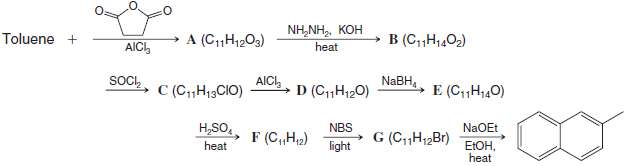 2-Methylnaphthalene can be synthesized from toluene through the following sequence