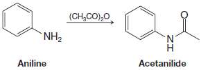 Phenol reacts with acetic anhydride in the presence of sodium