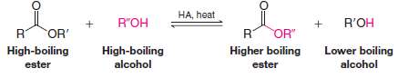 Esters can also be synthesized by transesterification
In this procedure we