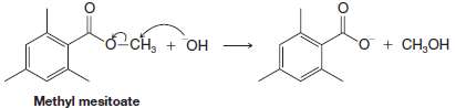 Base-promoted hydrolysis of methyl mesitoate occurs through an attack on