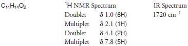 Given here are the 1H NMR spectra and carbonyl IR