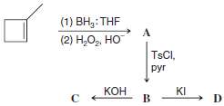 Write structures for compounds A-J showing stereochemistry where appropriate.
(a)
What is