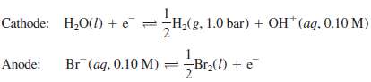 Consider the following electrolysis reactions.(a) Calculate the voltage needed to