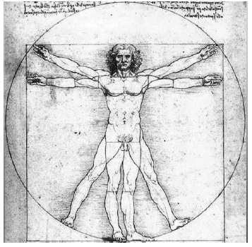 Leonardo da Vinci (1452-1519) drew a sketch of a man,