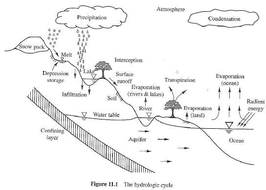 Components of the hydrologic cycle may be classified as follows:
(a)