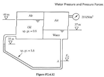 Determine the air pressure (kPa and cm of Hg) in