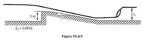 In Figure P6.8.9, a 10-m-wide rectangular channel carries 16 .0