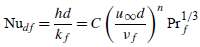 Compare the heat-transfer results of Equations (6-17) and (6-18) for