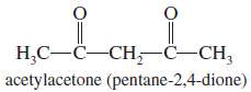 Acetylacetone (pentane-2, 4-dione) reacts with sodium hydroxide to give water