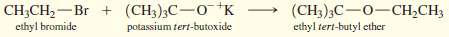When ethyl bromide is added to potassium tert-butoxide, the product