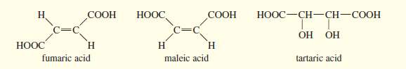 The two butenedioic acids are called fumaric acid (trans) and