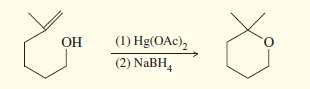 (a) The following cyclization has been observed in the oxymercuration-demercuration